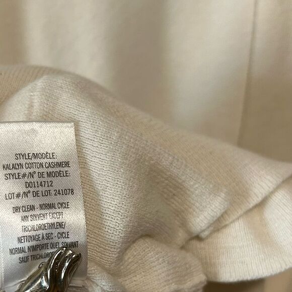 REVOLVE Theory Kalalyn Cashmere Cotton Blend Longline Long Cream White Cardigan - Picture 3 of 5